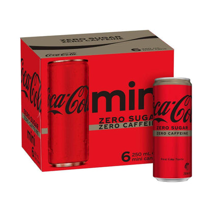 Coca-Cola Zero Caffeine Free Coke Soft Drink 6x250ml