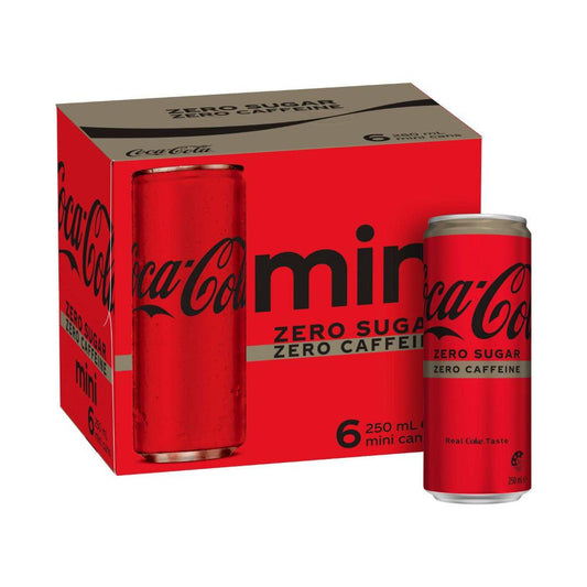 Coca-Cola Zero Caffeine Free Coke Soft Drink 6x250ml