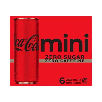 Coca-Cola Zero Caffeine Free Coke Soft Drink 6x250ml