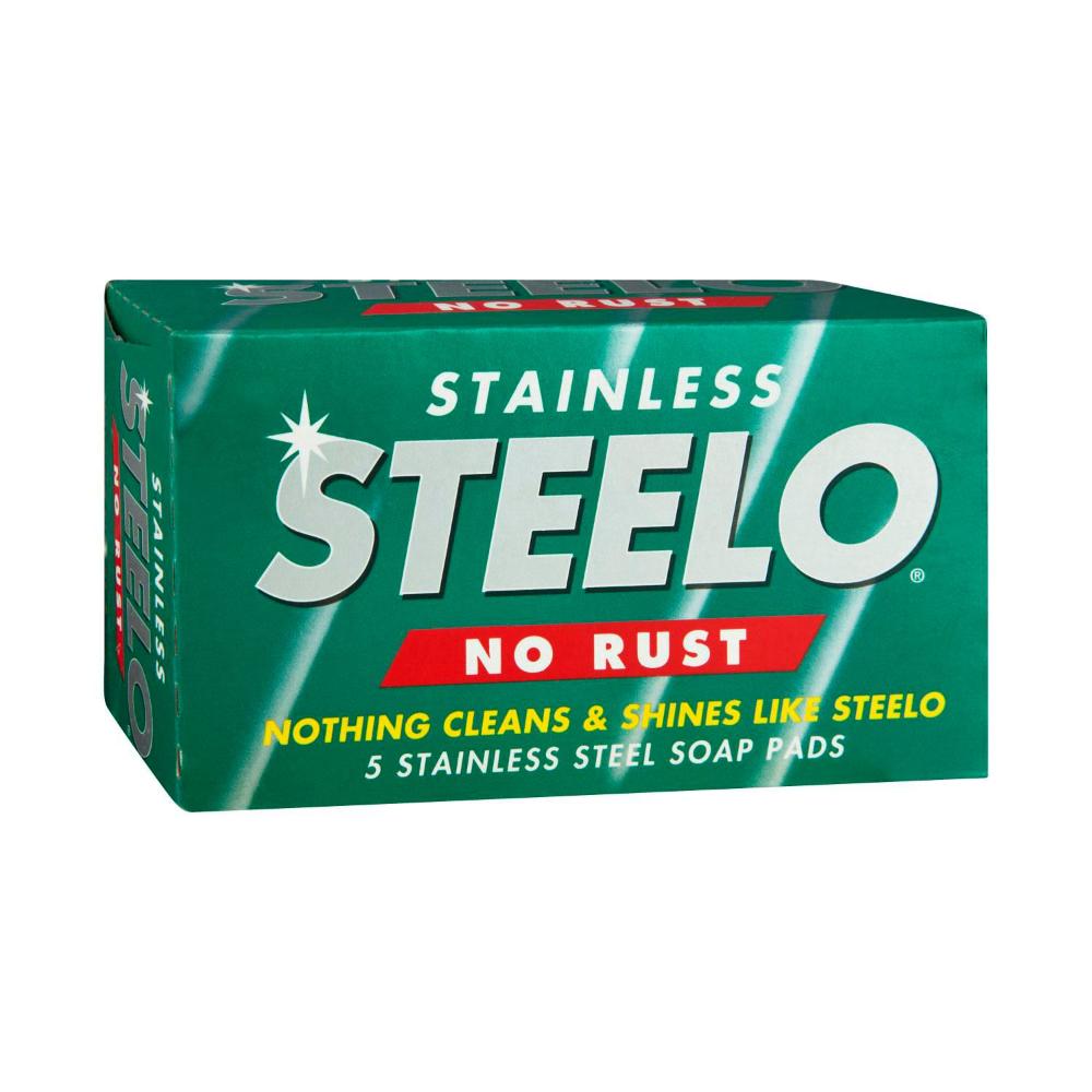 Steelo No Rust Scourer Stainless Steel Soap Pads - 5 pack
