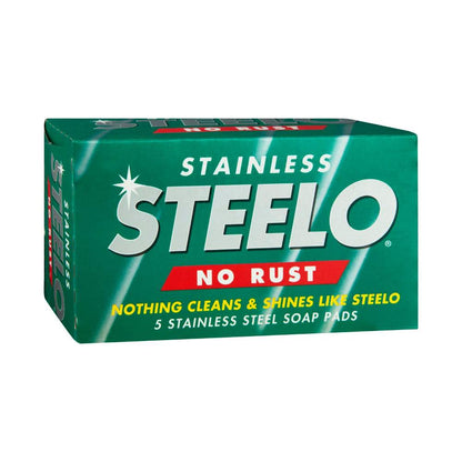 Steelo No Rust Scourer Stainless Steel Soap Pads - 5 pack