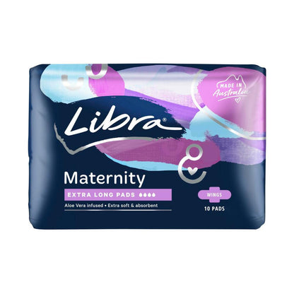 Libra Maternity Extra Long With Wings Pads - 10 pack