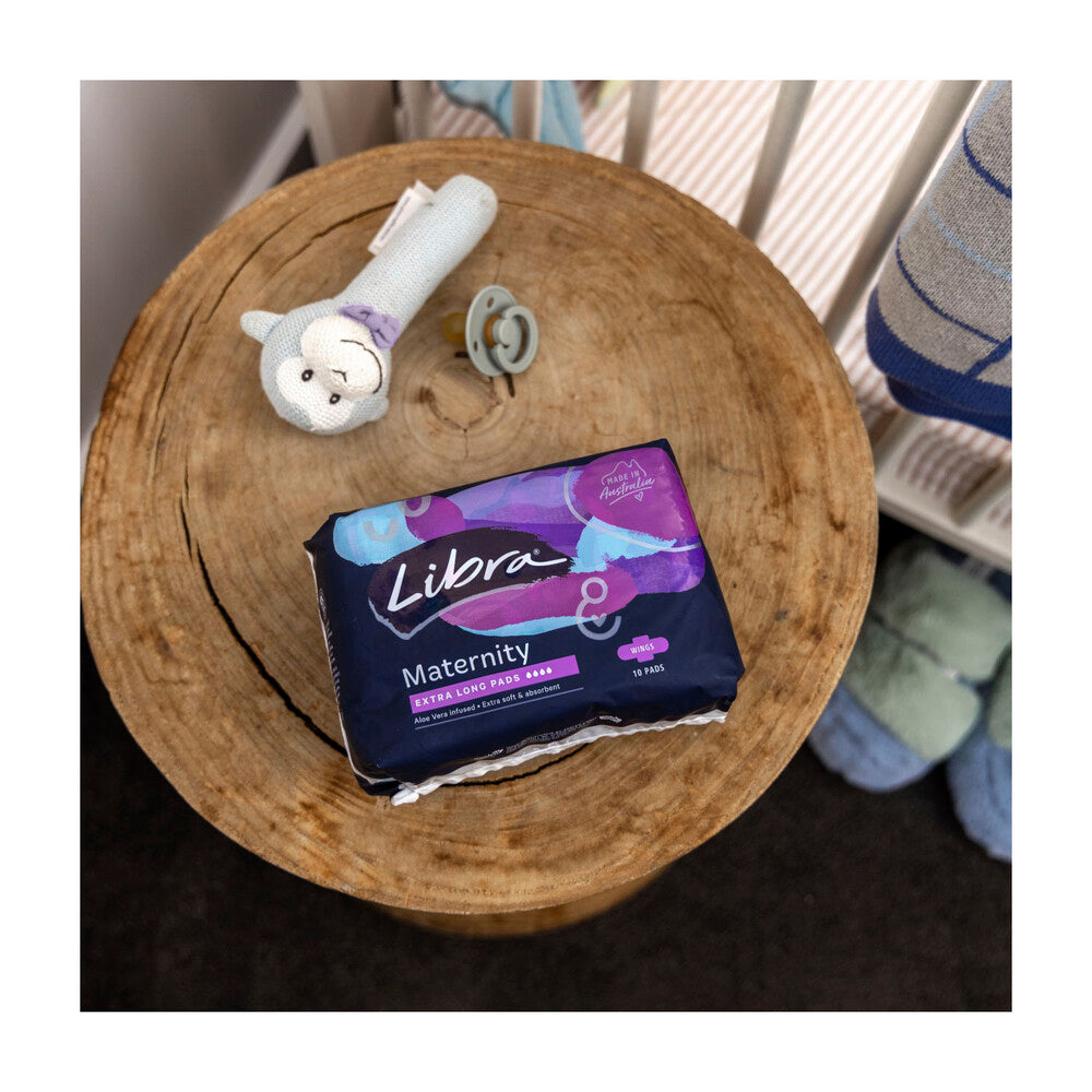 Libra Maternity Extra Long With Wings Pads - 10 pack