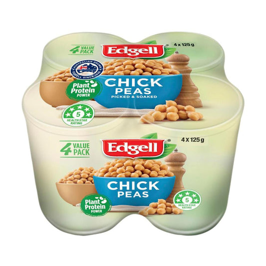 Edgell Australian Grown Chickpeas Snack Packs 4x125g - 500g