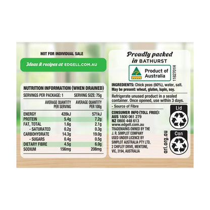 Edgell Australian Grown Chickpeas Snack Packs 4x125g - 500g