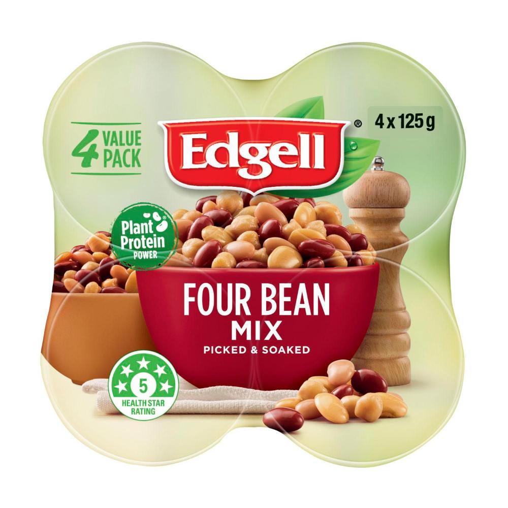 Edgell Seed Beans Four Bean Mix 4 Pack - 500g