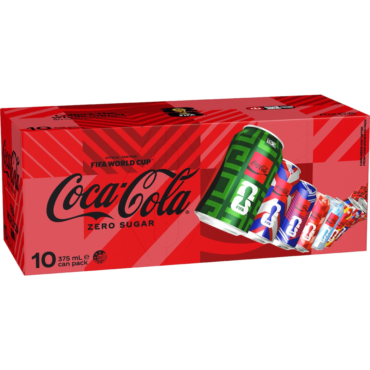 Coca-cola Zero Sugar Soft Drink Cans 375ml X 10 Pack