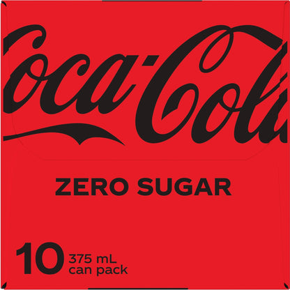 Coca - Cola Zero Sugar Soft Drink Multipack Cans 10 X 375ml