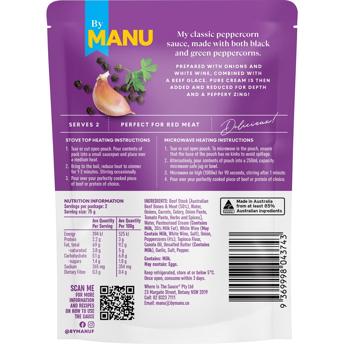 By Manu The Sauce Peppercorn 150g