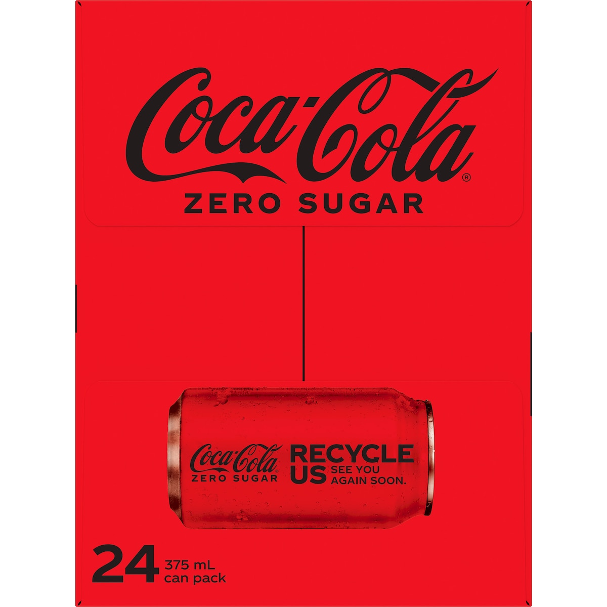 Coca-cola Zero Sugar Soft Drink Cans 375ml X 24 Pack
