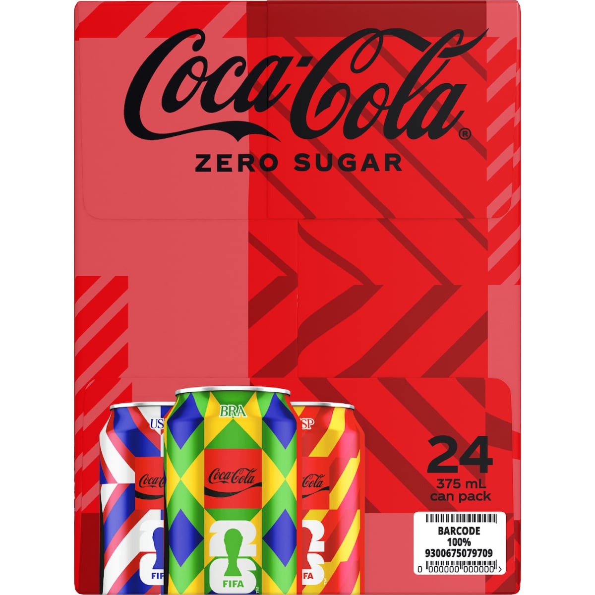 Coca-cola Zero Sugar Soft Drink Cans 375ml X 24 Pack