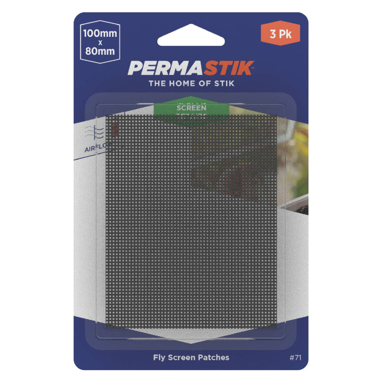 Permastik 100 x 80mm Adhesive Screen Patches 3 Pack