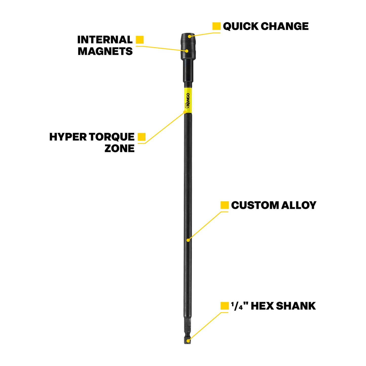 Kango Hypertorque Impact Extension Bar Set - 75 - 4 Piece - 450mm