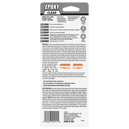 Gorilla Clear Epoxy Glue 25ml High Bond Strength Water Resistant