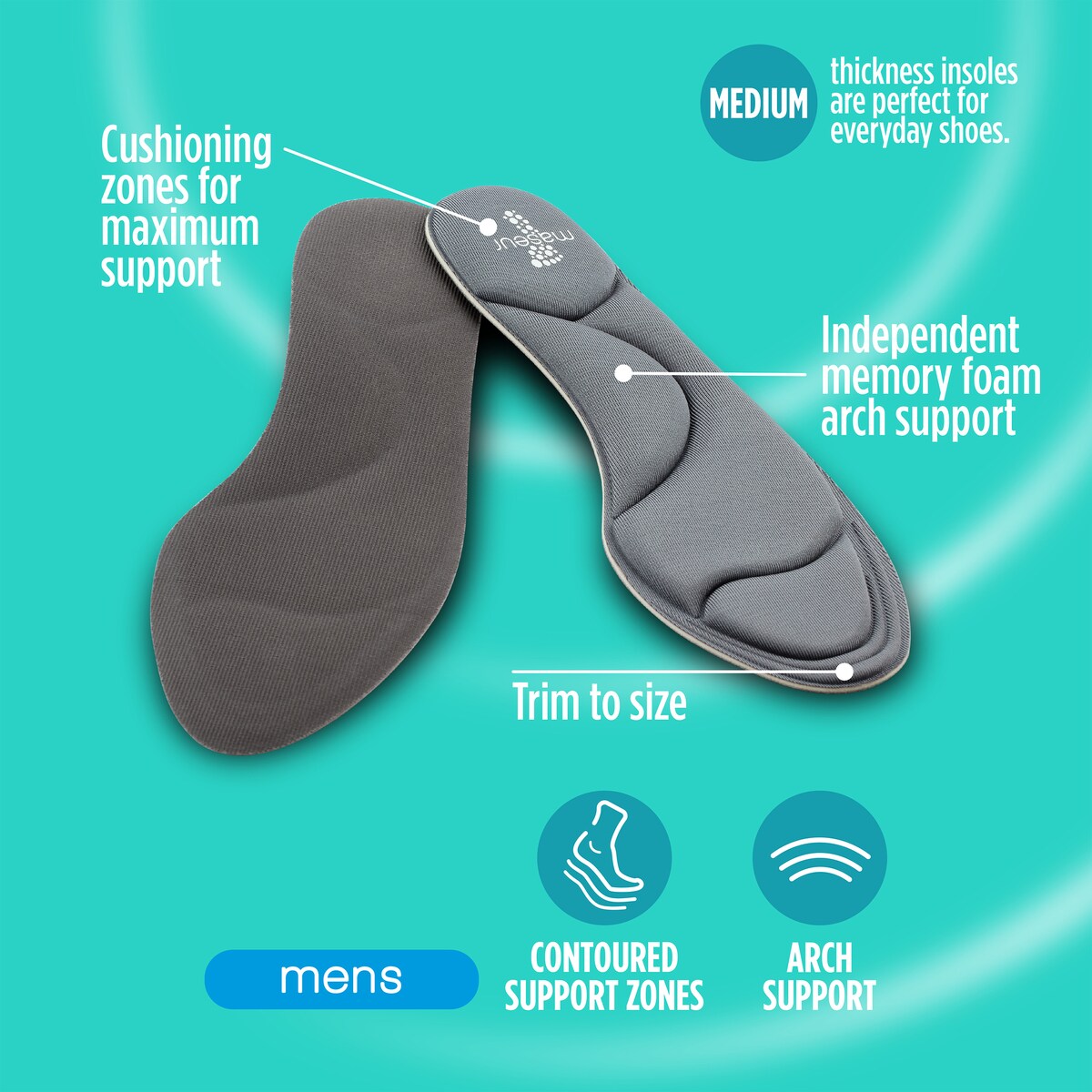 Footcare Memory Foam Insole Men 1 Pair