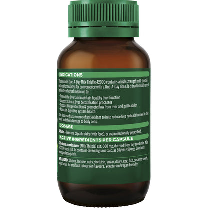 Thompsons One A Day Milk Thistle 42000 Liver Health 60 pack