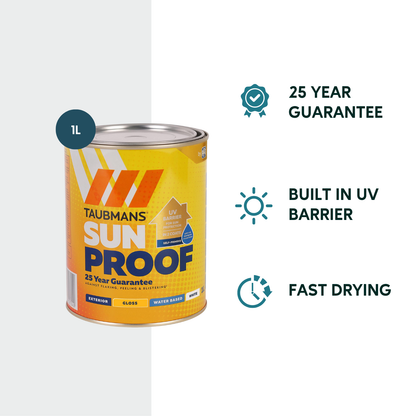 Taubmans White Gloss Sunproof Exterior Paint - 1L