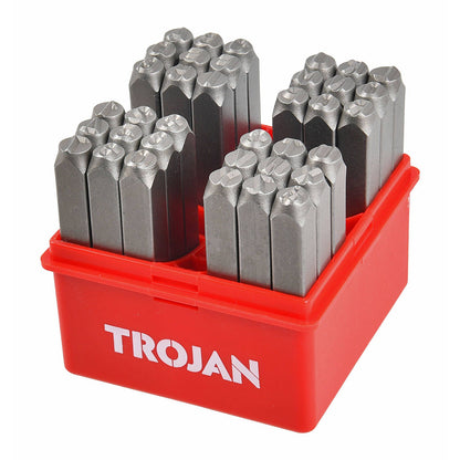 Trojan Letter Number Stamp Set - 36 Piece - 130 x 130 x 100mm