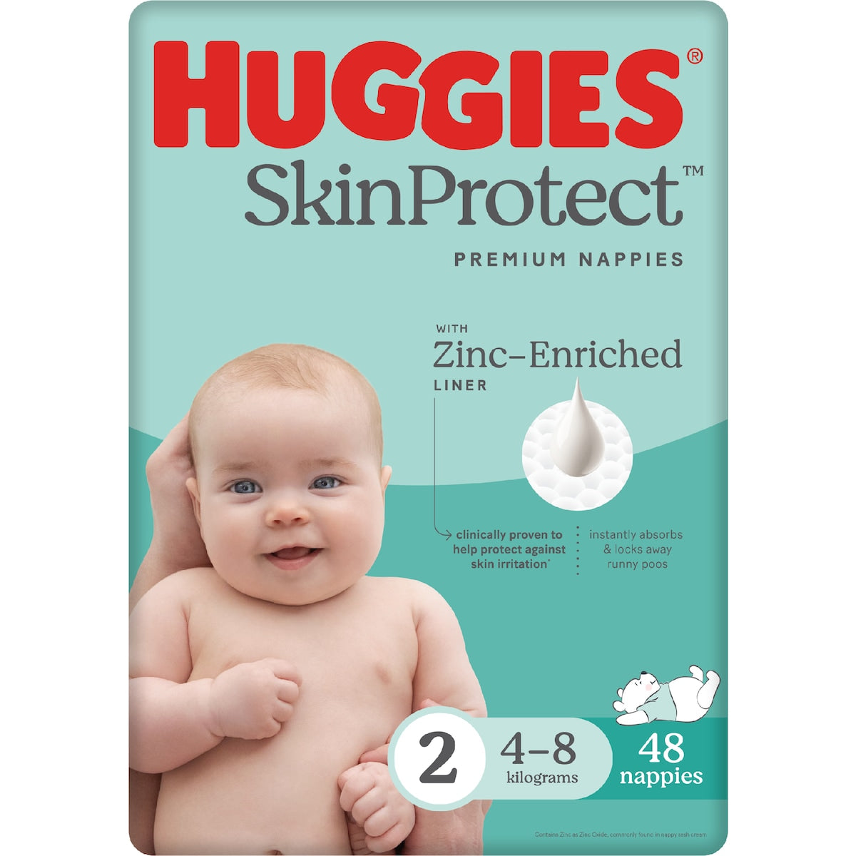 Huggies Skin Protect Nappies Size 2 (4-8kg) 48 Pack