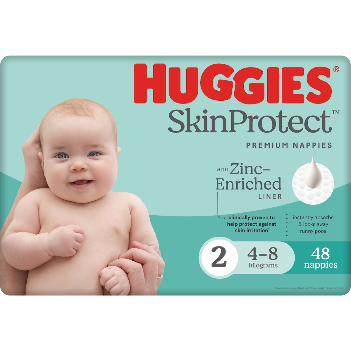 Huggies Skin Protect Nappies Size 2 (4-8kg) 48 Pack