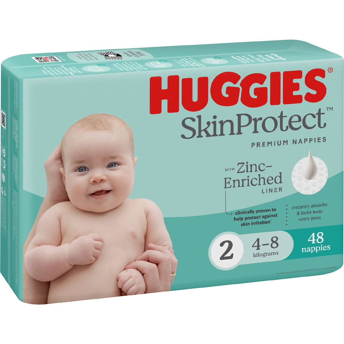 Huggies Skin Protect Nappies Size 2 (4-8kg) 48 Pack