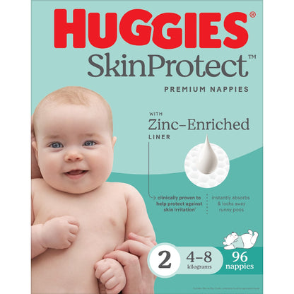 Huggies Skin Protect Nappies Size 2 (4-8kg) 96 Pack