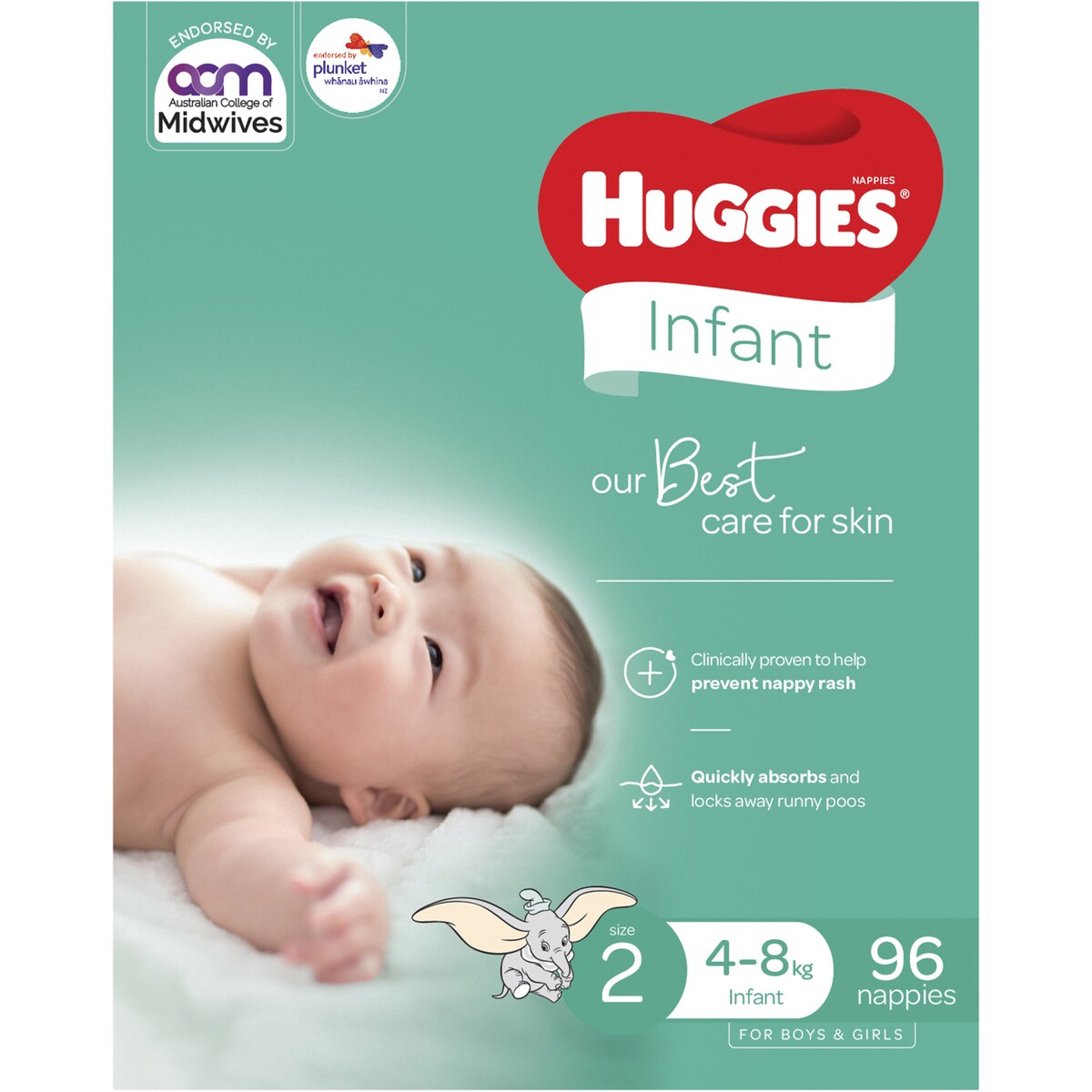 Huggies Infant Nappies Size 2 96 Pack