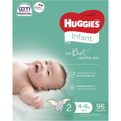 Huggies Infant Nappies Size 2 96 Pack
