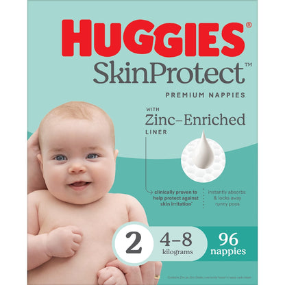 Huggies Skin Protect Nappies Size 2 (4-8kg) 96 Pack