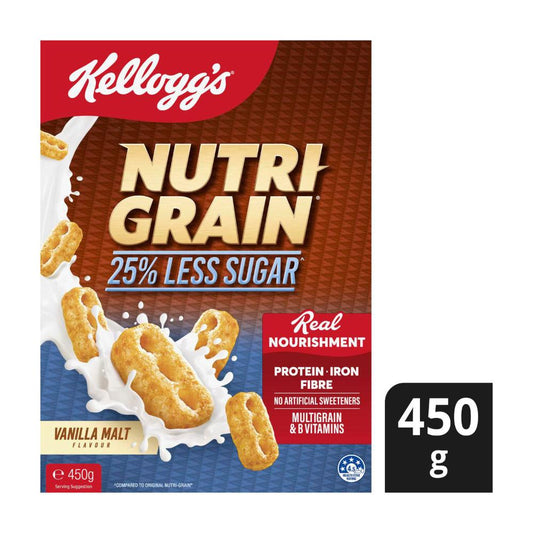 Kellogg's Nutri Grain Vanilla Malt 25% Less Sugar - 450g