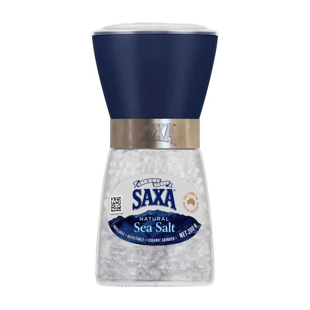 Saxa Natural Sea Salt Refillable Grinder - 200g