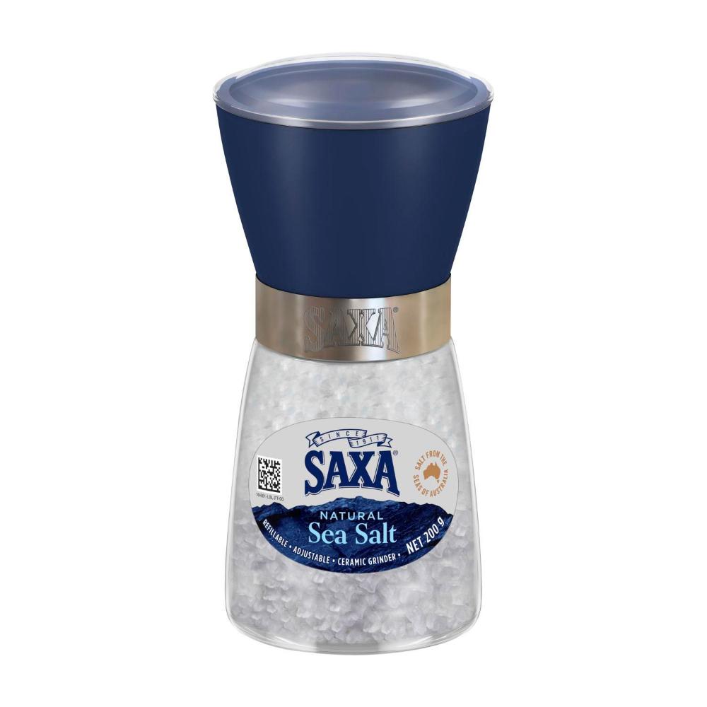 Saxa Natural Sea Salt Refillable Grinder - 200g