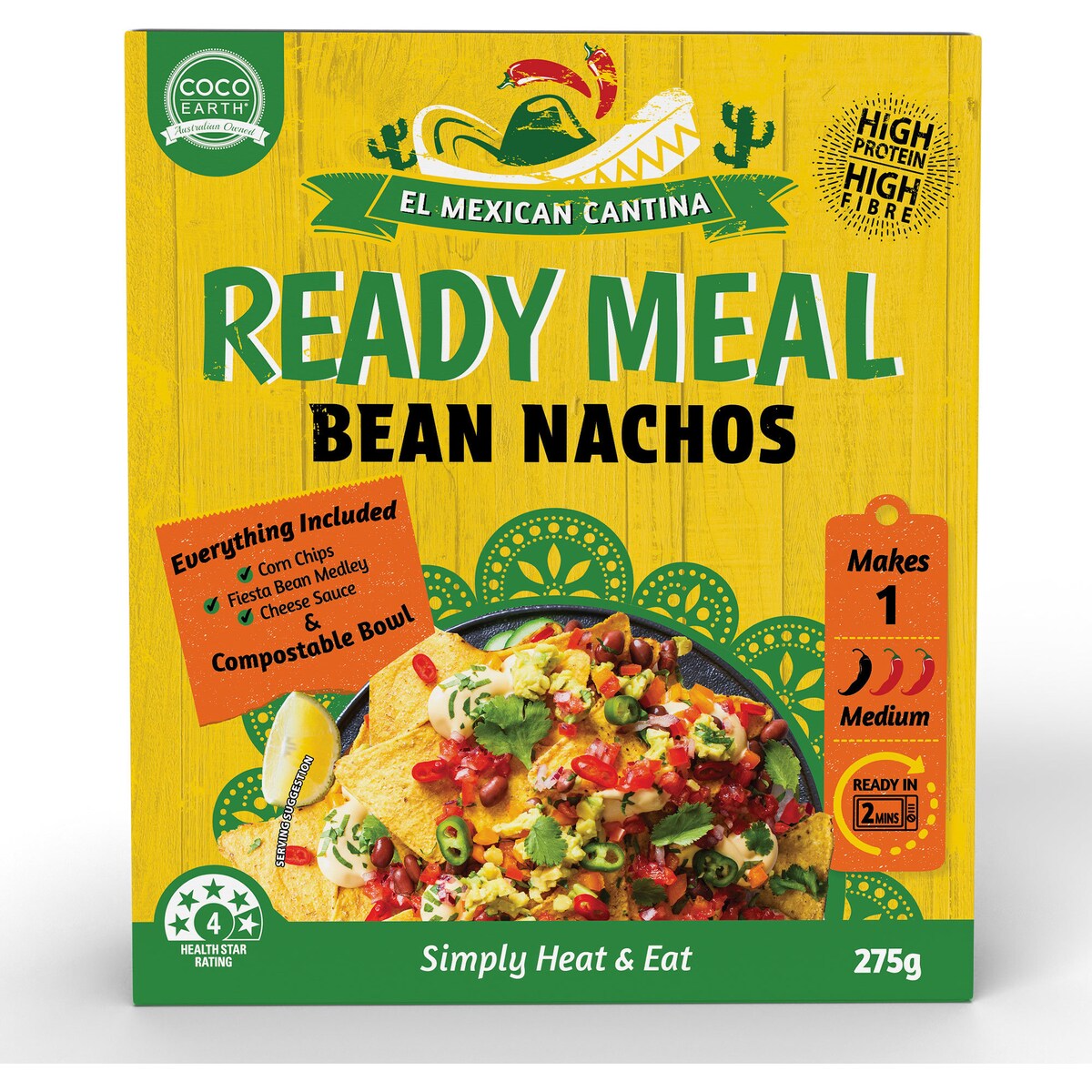 Coco Earth Mexican Bean Nachos Ready Meal 275g