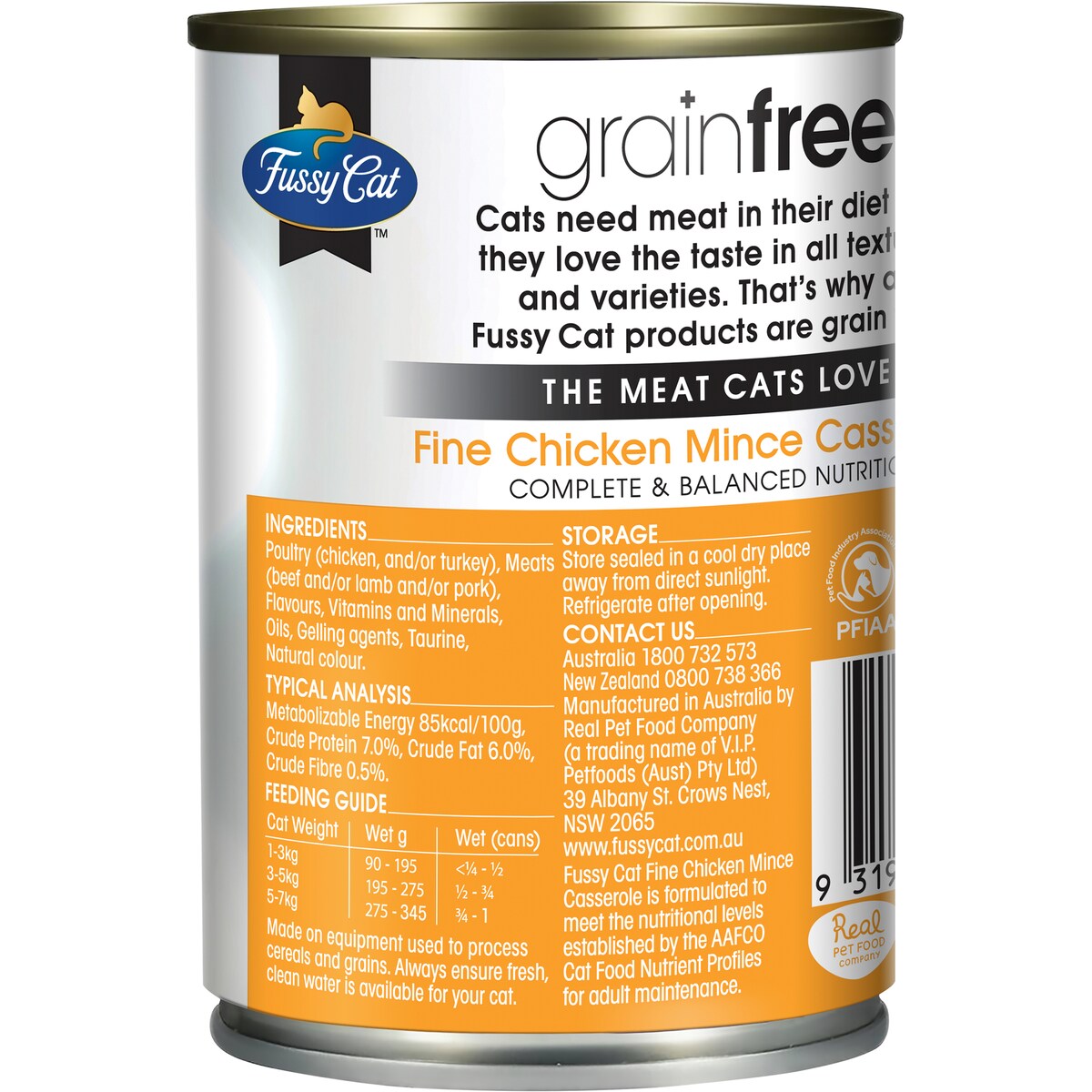 Fussy Cat Grain Free Adult Wet Cat Food Fine Chicken Mince Casserole 400g