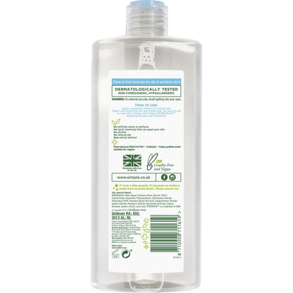 Simple Water Boost Facial Cleanser Micellar Water 400ml