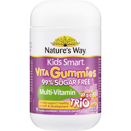 Natures Way Kids Smart Vita-Gummies Sugar Free Multi Trio 75 pack