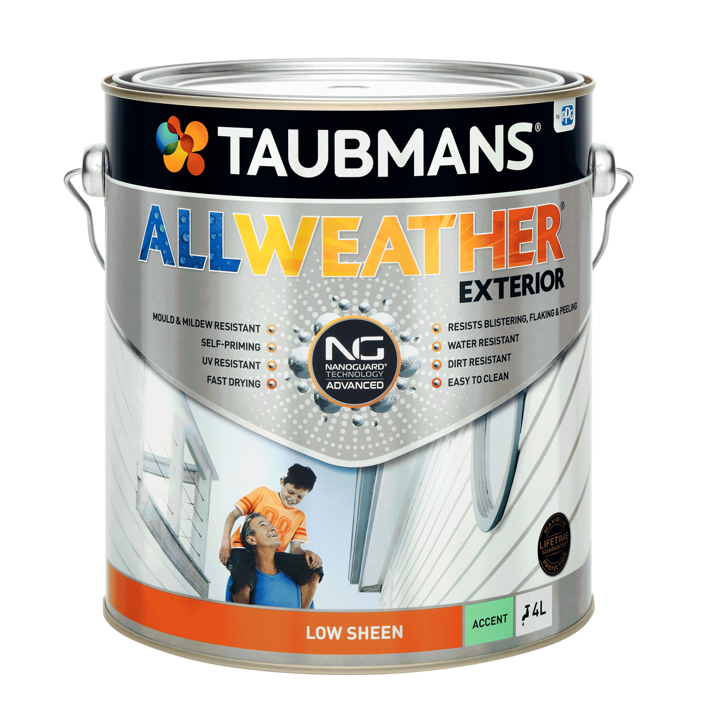 Taubmans All Weather Exterior Paint - 4L - Accent - Low Sheen