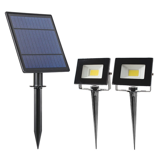 Gardenglo Solar Powered Twin Flood Lights - 500lm - Black