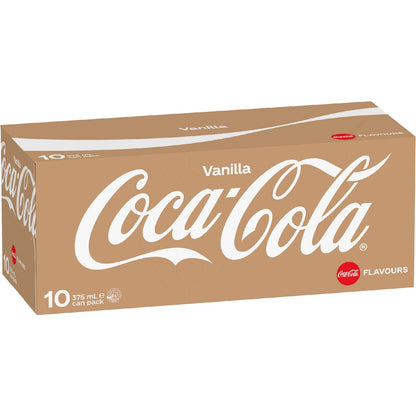 Coca-cola Vanilla Soft Drink Cans 375ml X 10 Pack