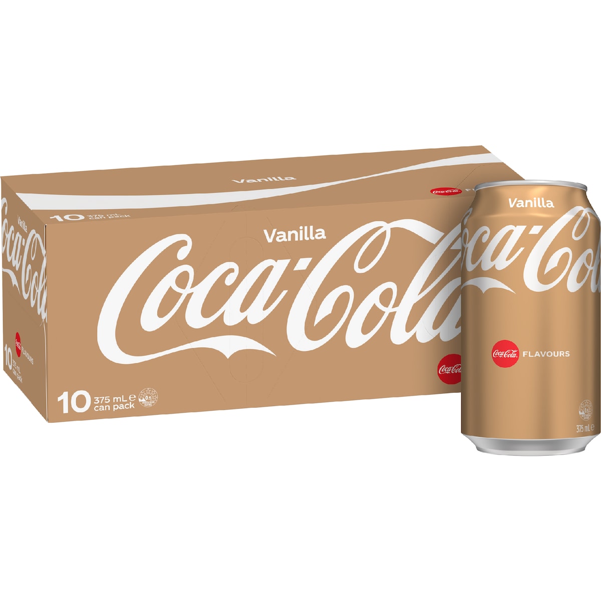 Coca-cola Vanilla Soft Drink Cans 375ml X 10 Pack