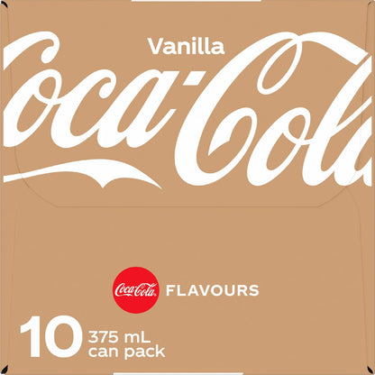 Coca-cola Vanilla Soft Drink Cans 375ml X 10 Pack