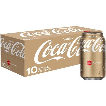 Coca-cola Vanilla Soft Drink Cans 375ml X 10 Pack