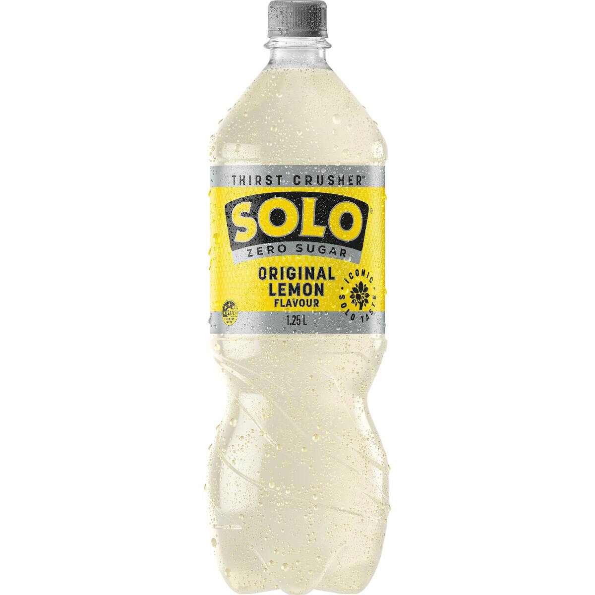 Solo Zero Sugar Original Lemon Soft Drink Bottle 1.25l