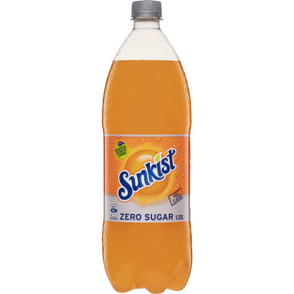 Sunkist Zero Sugar Orange Soft Drink Bottle 1.25l