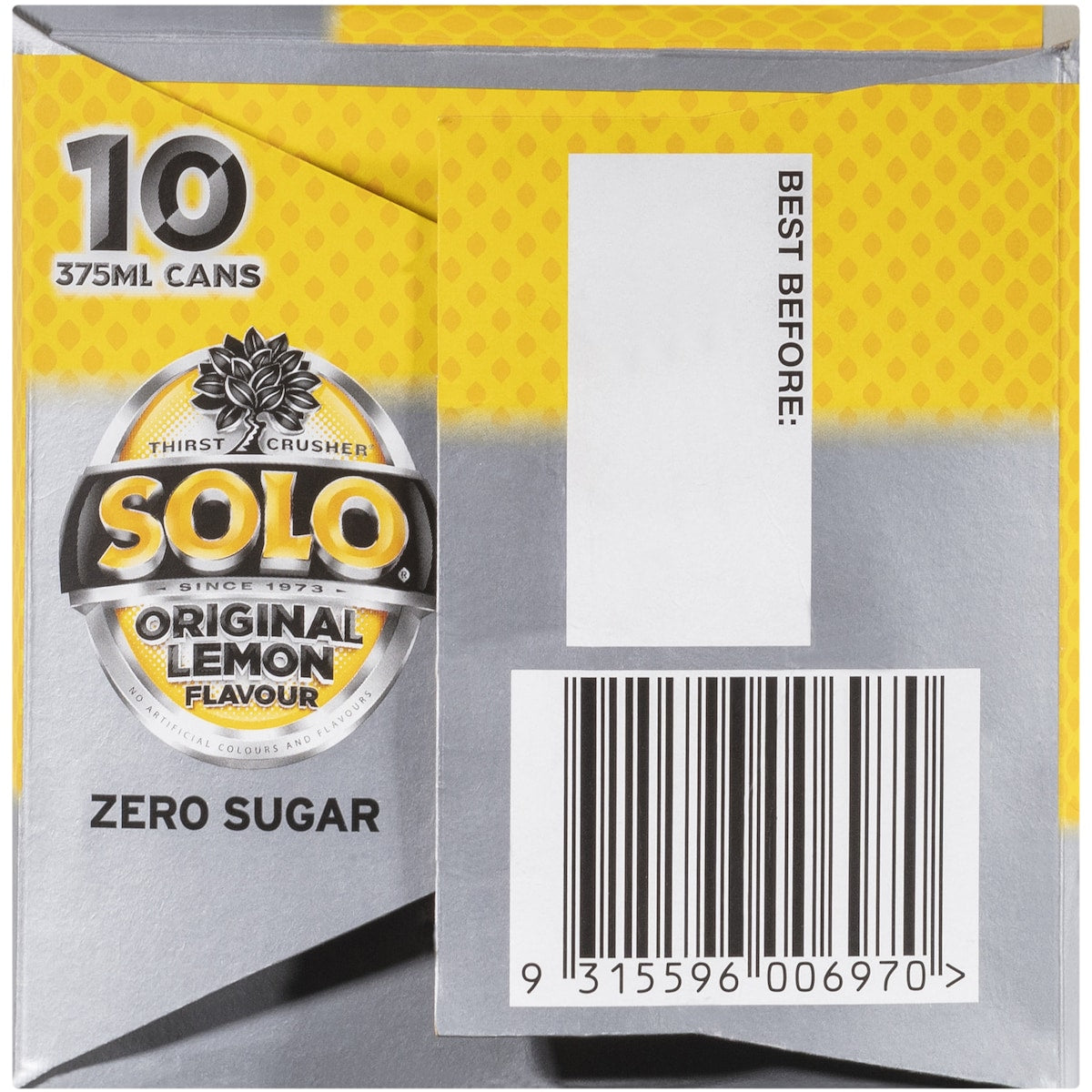 Solo Zero Sugar Original Lemon Soft Drink Cans 375ml X 10 Pack