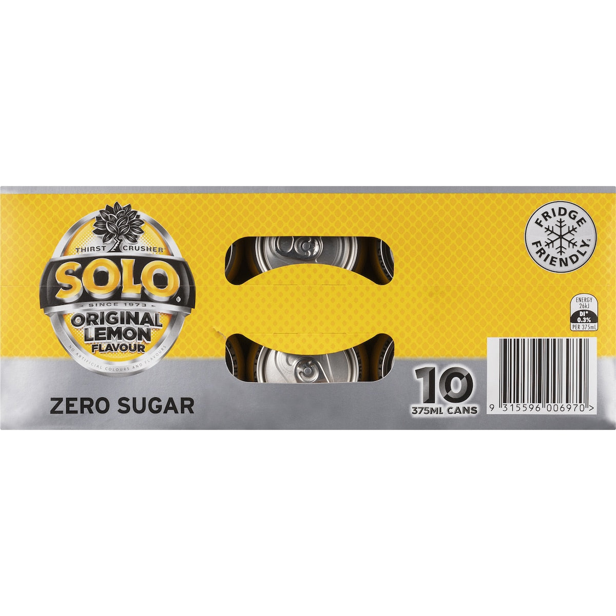 Solo Zero Sugar Original Lemon Soft Drink Cans 375ml X 10 Pack