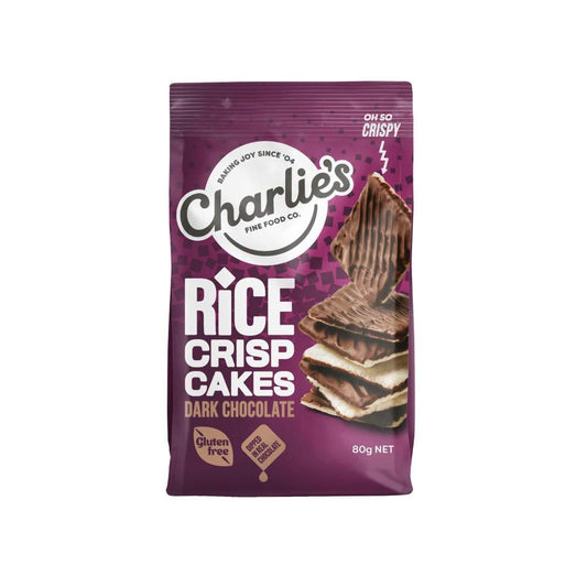 Charlie's Mini Rice Square Crisps Dark Chocolate - 80g