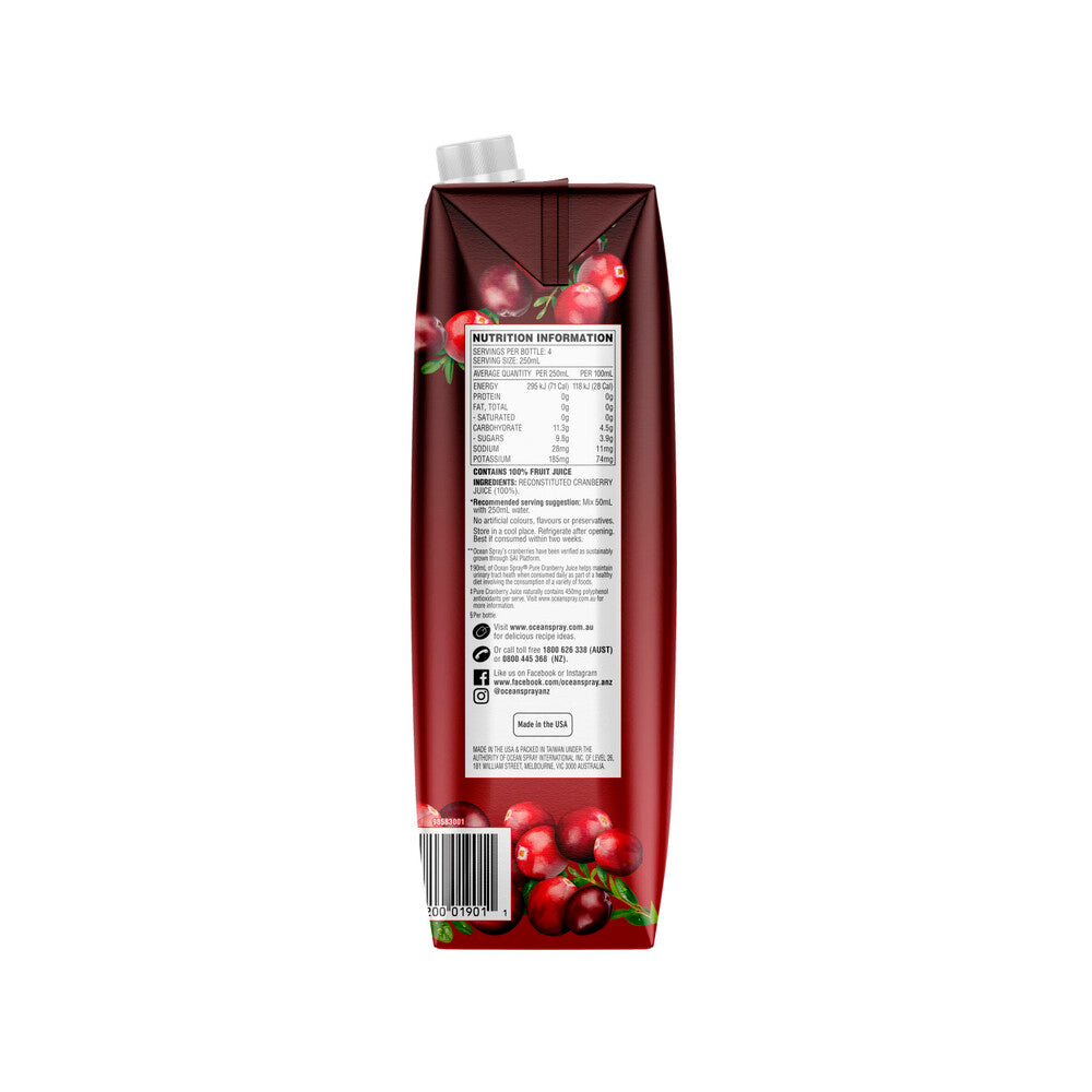 Ocean Spray Pure Cranberry Juice - 1L