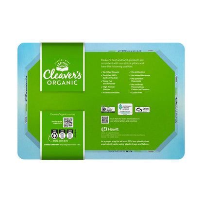 Cleaver's Organic Grass-fed Beef Porterhouse Steak - 290g