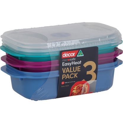 Decor Microsafe Jewel Container Set 900ml X 3 Pack